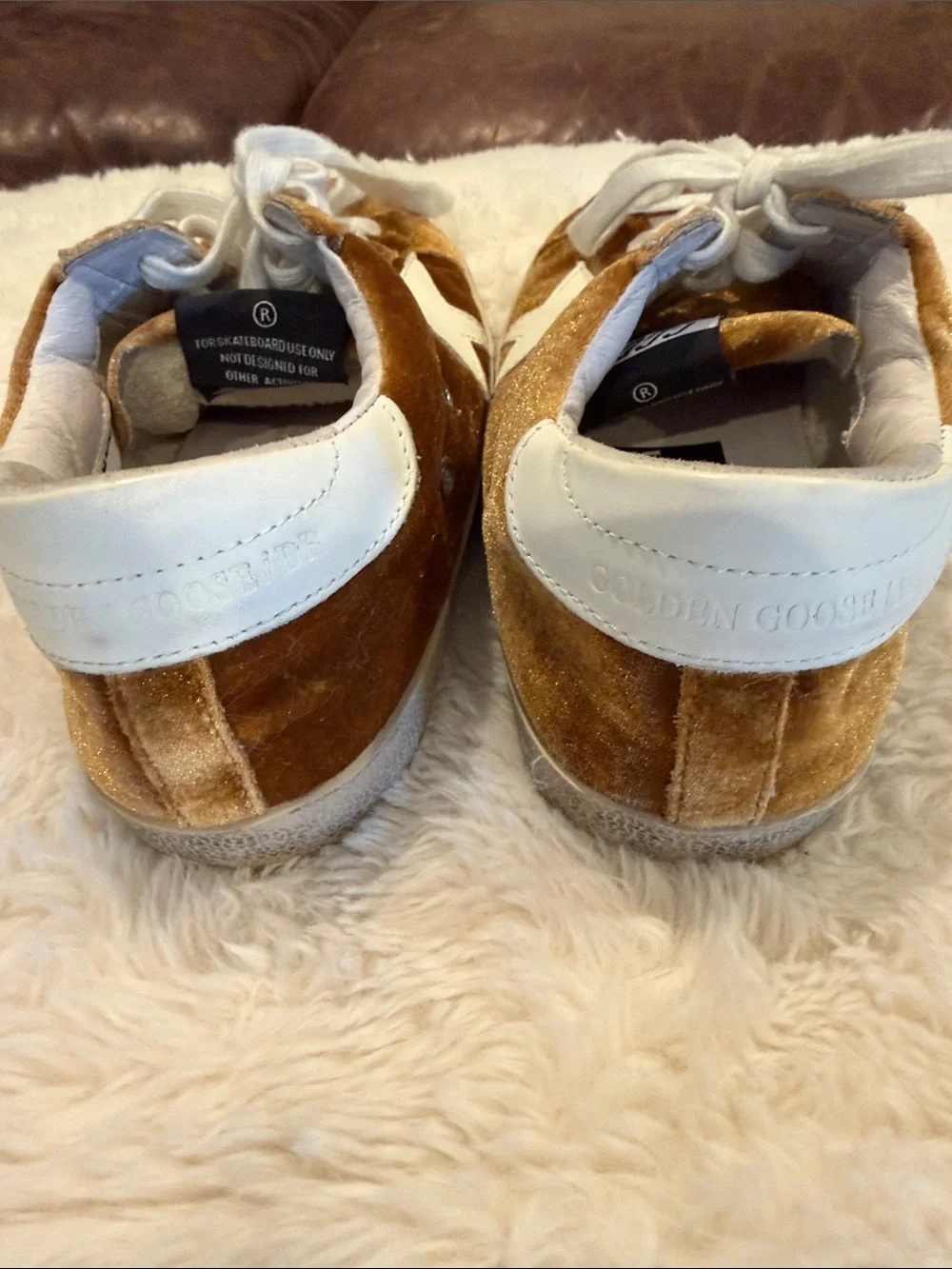 Golden Goose Women’s Gold Velvet Sneakers EUC EU size 38 US 7.5 / 8